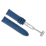 Ewatchparts 20MM LEATHER WATCH STRAP BAND SMOOTH DEPLOYMENT CLASP COMPATIBLE WITH TUDOR BLUE WS