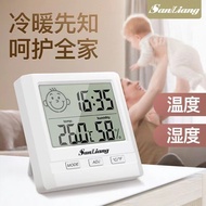 京鹤   中文版温湿度计家用室内高精度冰箱数显表带时间日期婴儿房 1个装