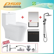 Sorento Bathroom One Piece Design Toilet Bowl WC Bathroom Aluminium Material Basin Cabinet shower Se
