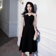 Korean Elegant High End Fairy Evening Dress For Women 2025 Formal Event Glamorous Dinner Party Satin