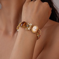 Diamond Resin Flower Portrait Color Bracelet Niche Light Luxury Bracelet Unique High-End Fashion Bra