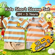 Kids Clothing Set Cotton 3 Months - 6 Years Set Baju Dan Seluar Lengan Pendek Baju Jalan Kanak-Kanak