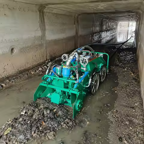 Robot Cleaning Machine Crawler Dredging Robot Remote Control Sludge Cleaning Machine Customized for 
