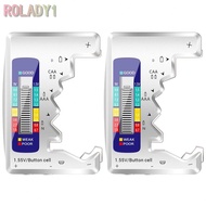 2 Pack Battery Tester Digital LCD Display Portable for AA AAA C D 9 Volt Buttons