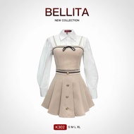 Bellita Blt brand Mini Dress Short Pleated Skirt Cafe Outfit