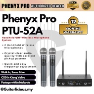Phenyx Pro Best Budget Wireless PTU-52A Handheld UHF Wireless Microphone System - 200ft Range ( PTU52 / PTU 52 )