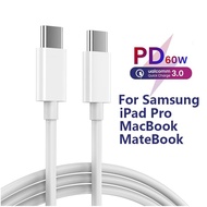 2M 3A Type C to Type C Charger Cable 65W 60W 45W PD Fast Charge Cord for Samsung A70 S20 S21 S22