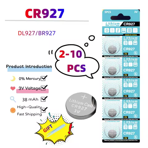 2-10pcs 3V CR927 Lithium Button Battery BR927 ECR927 LM927 5011LC KCL927 DL927 CR927-1W Coin Cell Wa
