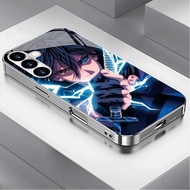 Naruto Luxury Plated Frame Glass Phone Case For Samsung Galaxy S22 S23 S24 S25 Ultra A22 A23 A25 A33