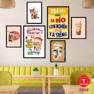 (MILK TEA PAINTINGS)Set of 6 decorative wall paintings to decorate milk tea shops, lemon tea shops, 