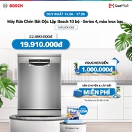 [25-29.06] Voucher Lazada đến 1TR | Máy Rửa Chén Bát Độc Lập Bosch 13 bộ SMS4EKI06E - Series 4 màu i