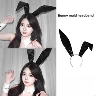 Black Rabbit Ears Headband Women's Sexy Props Headband Cat Ears Hairpin cos Rabbit Maid Headgear