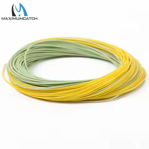 MAXIMUMCATCH 90/100ft 2-9WT Real Gold Fly Line Weight Forward Floating in Moss/Gold with Welded Loop