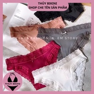 Set of 5 women's silk and lace panties Q7236