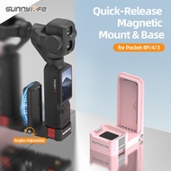 For DJI Osmo Pocket 4P/4/3 Quick Release Magnetic Bracket Adjustable Base Portable Photography Camer