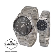Casio Couple Stainless Steel Band Watch LTPV002D-1B3 MTPV002D-1B3