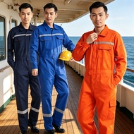 PPE Safety Jacket Set Coverall Labor Reflective Wear Suits Men/Women Breathable Maritime Mechanic