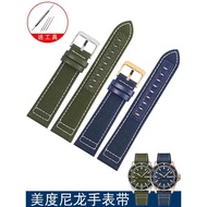 2023 New☆☆ Nylon watch strap is suitable for Mido navigator IWC pilot Oris army green blue canvas bracelet 21mm