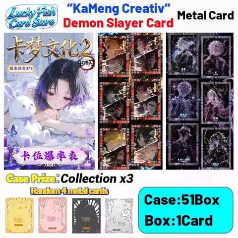 Wholesale 2026 New KaMeng Creative Studio Demon Slayer Metal Collection Card Anime Collectibles Char