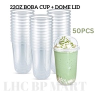 [LHC] 22OZ/700ML BOBA CUP + DOME LID 50PCS / CAWAN PLASTIK BOBA 22OZ / DISPOSABLE PP CUPS