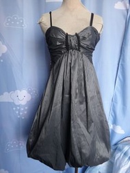 全新 正品 MORGAN 黑灰色條紋 細肩帶洋裝/禮服 size: 36