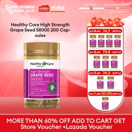 Healthy Care Grape Seed High Strength Grape Seed 58000 200 Capsules Help Enhance Collagen Formation 