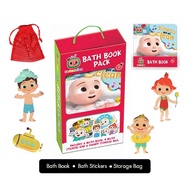 CoComelon Bath Book Gift Set With Story Book Bath Stickers & Storage Bag