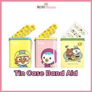 Pororo Line Friends Tin Case Bandage Band Aid (Bandage + Bandage Metal Pocket Case Storage Set)