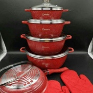 PERIUK DESINI +  PAN KUALI VIRAL SET 12 PCS ITALY ORIGINAL CERAMIC NON STICK