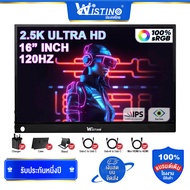 Wistino 120HZ 16 นิ้ว 2.5K Ultra HD จอแสดงผลแบบพกพาหน้าจอสัมผัส IPS แบบไม่สัมผัสพร้อมลำโพงประเภท C แ