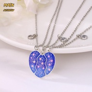 MAINAUSHUI6W 3Pcs BFF Necklaces, Alloy Friendship Jewelry Matching Heart Pendant Necklace, Friendshi