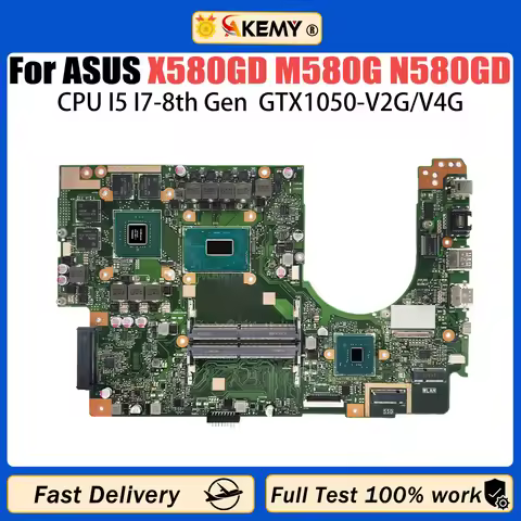 AKEMY X580GD Mainboard For ASUS Vivobook NX580G M580G N580GD NX580GD Laptop Motherboard CPU I5 I7-8t