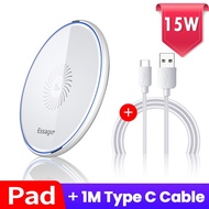 Essager 15W Qi Wireless Charger Fast Wireless Phone Charging Induction Pad สำหรับ iPhone Huawei Xiaomi Mi Samsung