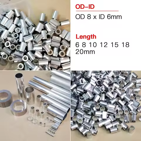 50pcs Aluminum tube OD 8mm alloy tube 8mm outer diameter pipe size 8*6 Aluminium hollow tubing lengt