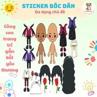 (98B) Avatar Sticker peel-and-stick paper toy; tear-and-stick book helps children practice fine skil