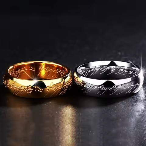 Vacuum Plating Midi Stainless Steel One Ring of Power 3D Carved Refined Wedding Ring Lovers Women Me