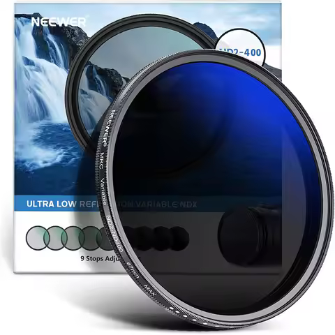 NEEWER 46-82mm Variable ND Filter ND2-ND400 (1-9 Stops) Multi-Coated Waterproof Scratch-Resistant fo
