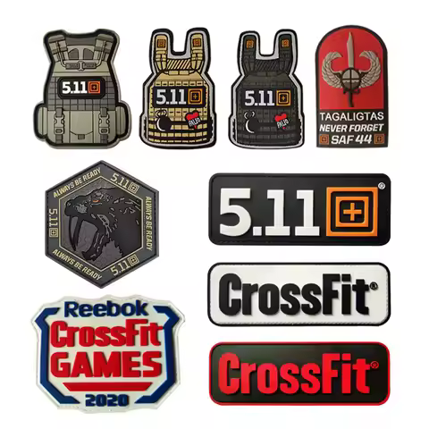 CrossFit Name Tags 3D pvc 511 Patch Embroidered Applique Sewing Label Punk Biker Clothes Stickers Ap