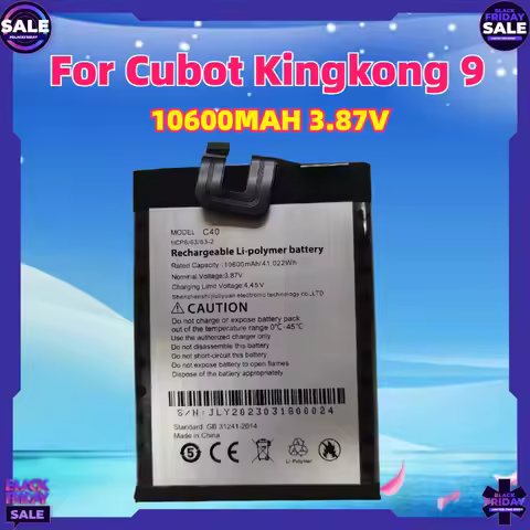 New10600MAH 3.87V for Cubot Kingkong 9 Phone Battery Cubot C40 for Cubot Kingkong 9 Smartphone Batte
