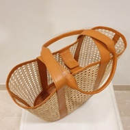 Ocean Rattan Bag - Rattan Beach Bag, Rattan Open Webbing Bag, Beach Bag, Rattan Woven Bag,