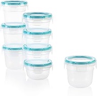 Snapware Total Solution 16-Pc Plastic Food Storage Containers Set, 2-Cup &amp; 1-Cup Round Meal Prep Container, BPA-Free Lids with 4 Locking Tabs, Microwave, Dishwasher, and Freezer Safe