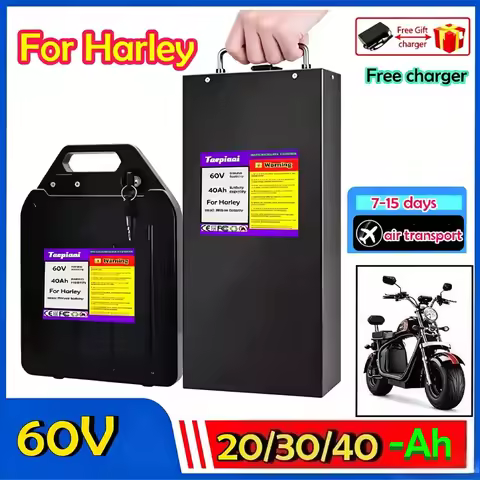 For Harley 60V 20Ah 30Ah 40Ah Waterproof 18650 Lithium Battery Suitable for CityCoco Electric Scoote