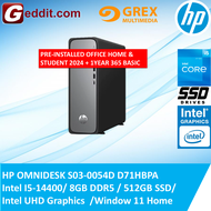 HP OMNIDESK S03-0044D / S03-0045D SLIM DESKTOP PC (8GB/16GB 512GB SSDUHD GRAPHICS 7WIN11)FREE KBM +