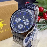 Great Quailty Master Polo Men Steel Strep Watch Face Analog Watch Box Free