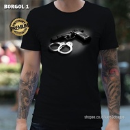 OT58 . Baju KAOS PISTOL BORGOL PELURU | Kaos Polisi Tentara ARMY Senjata Militer | Kaos Tactical Ker