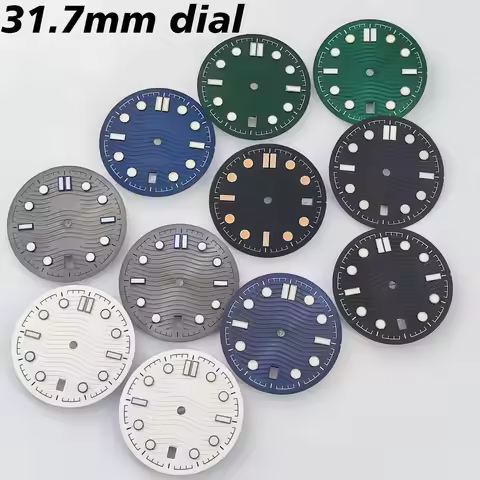 31.7mm dial nh35 dial Seamaster 300 Series dial NH35A NH36 Movement 6 O‘clock dial C3 Green Luminous