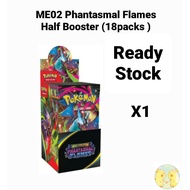 Ready Stock Pokemon Card TCG: ME01 Mega Evolution Base Set / ME02 Phantasmal Flame 18packs Half Boos