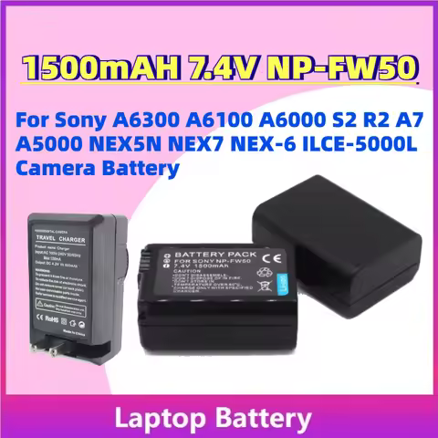 New 1500mAH 7.4V NP-FW50 Digital Batteries for Sony A6300 A6100 A6000 S2 R2 A7 A5000 NEX5N NEX7 NEX-