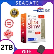 2TB Seagate- Backup Slim External Hard Drive 1TB Hard Disk - Gold/Silver
