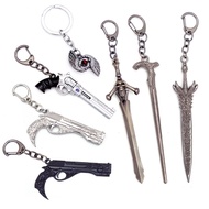 Rebellious Blade Ebony Blue Rose Pistol Keychain Demon Cry 5 Dante Weapon Sword Key Ring Crimson Que